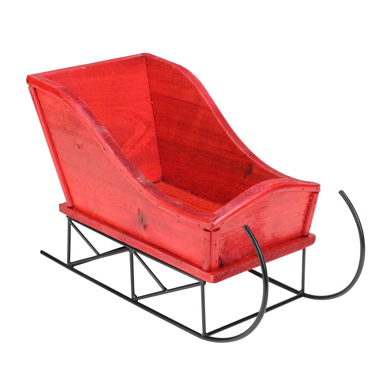 Napco 11" Red and Black Weathered Sleigh Table Top Christmas Decoration